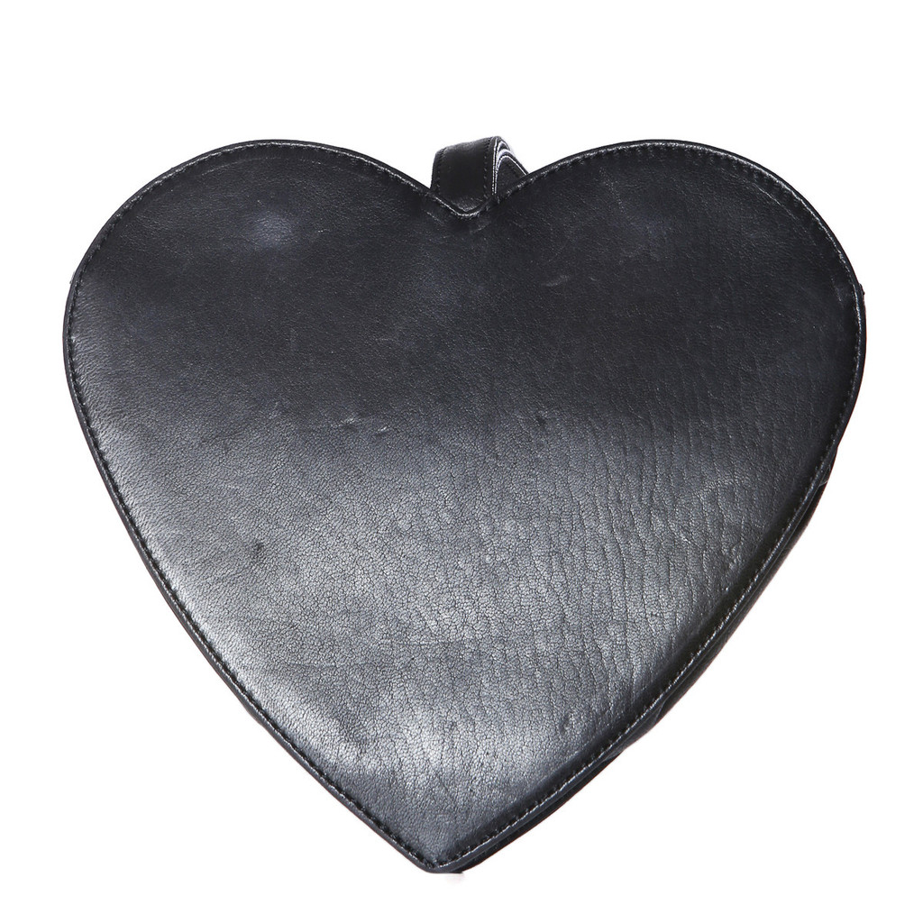STUDDED LEATHER HEART BAG