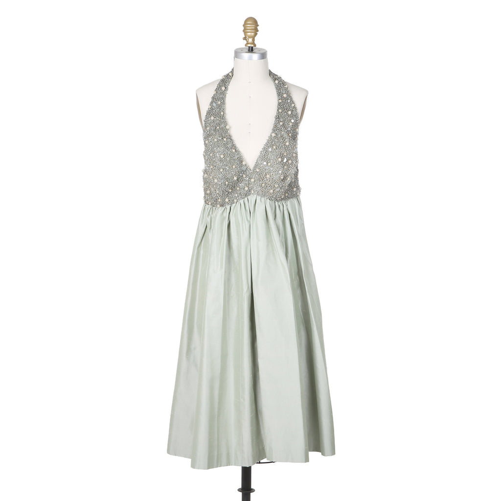 BEADED HALTER DRESS AND JACKET