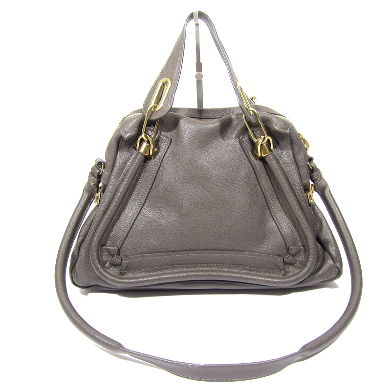 Grey Leather Partay Bag - 